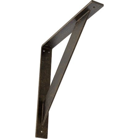 Traditional Steel Bracket, Antiqued Pale Gold 2W X 16D X 16H